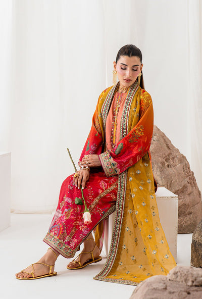 AJR Couture | Luxe Silk 26 | Nova-Brand:AJR Couture-Type:Ladies Clothes-Rust-Crepe Silk-House of Maryam- Buy in UK, USA
