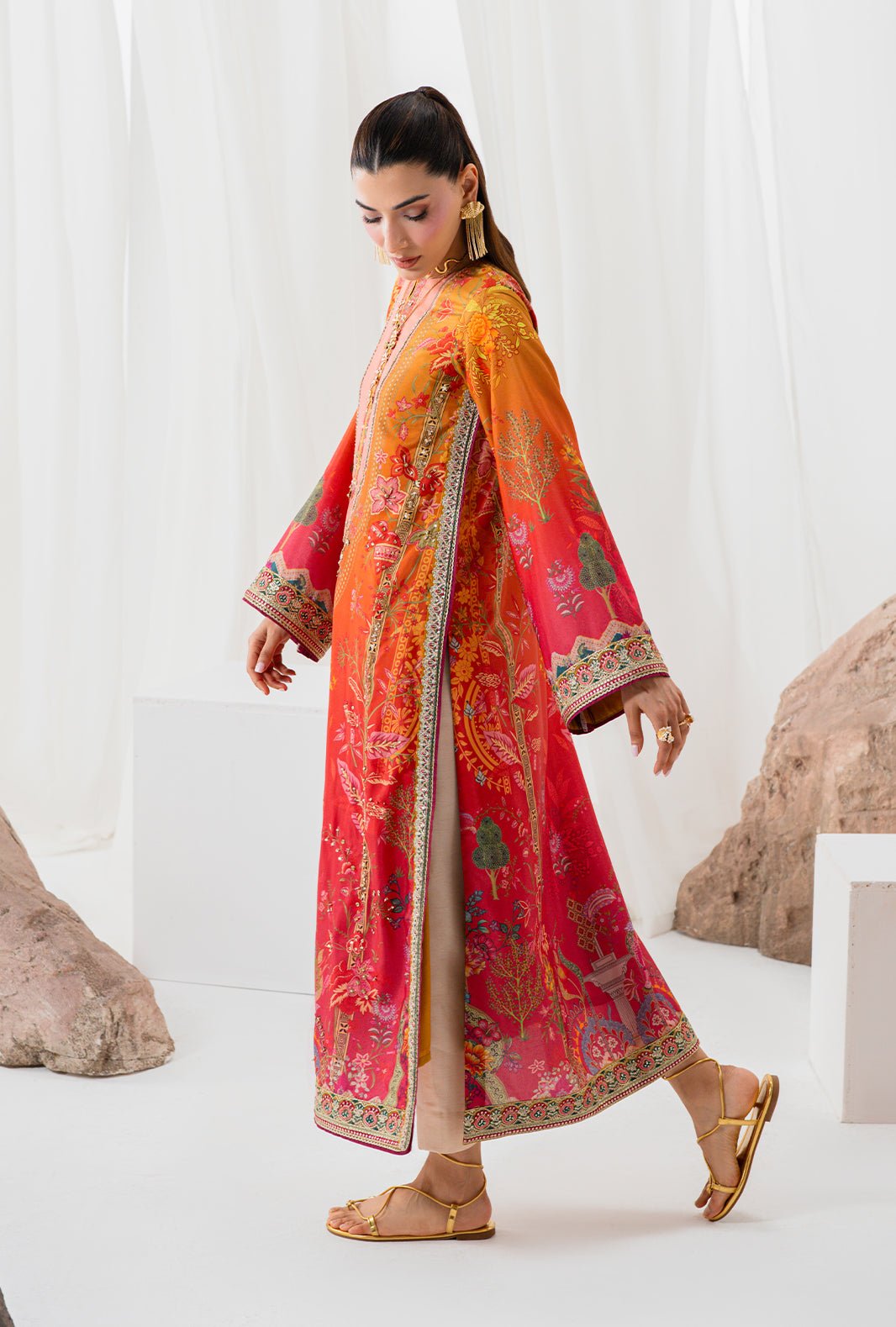 AJR Couture | Luxe Silk 26 | Nova-Brand:AJR Couture-Type:Ladies Clothes-Rust-Crepe Silk-House of Maryam- Buy in UK, USA