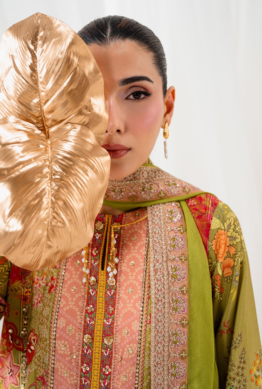 AJR Couture | Luxe Silk 26 | Nyra-Brand:AJR Couture-Type:Ladies Clothes-Grape Green-Crepe Silk-House of Maryam- Buy in UK, USA