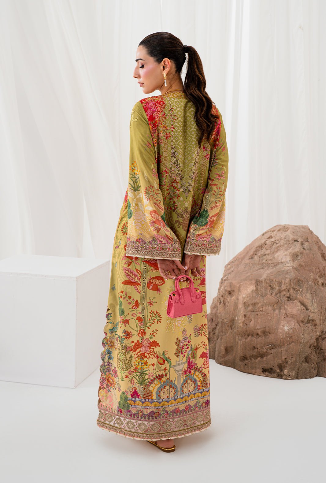 AJR Couture | Luxe Silk 26 | Nyra-Brand:AJR Couture-Type:Ladies Clothes-Grape Green-Crepe Silk-House of Maryam- Buy in UK, USA