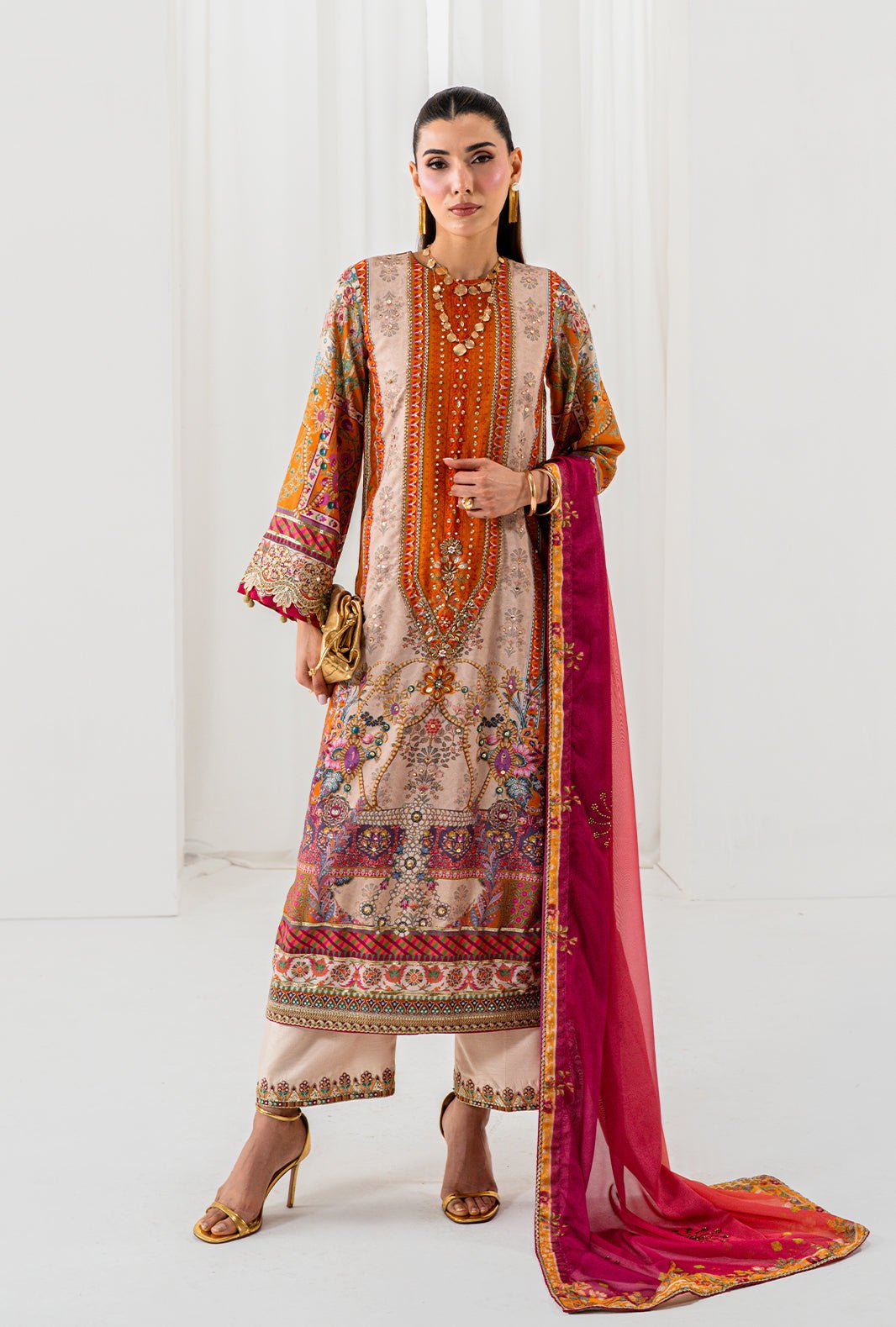 AJR Couture | Luxe Silk 26 | Orla-Brand:AJR Couture-Type:Ladies Clothes-Blush Pink-Crepe Silk-House of Maryam- Buy in UK, USA