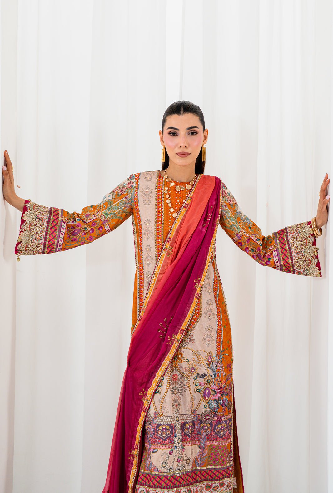AJR Couture | Luxe Silk 26 | Orla-Brand:AJR Couture-Type:Ladies Clothes-Blush Pink-Crepe Silk-House of Maryam- Buy in UK, USA