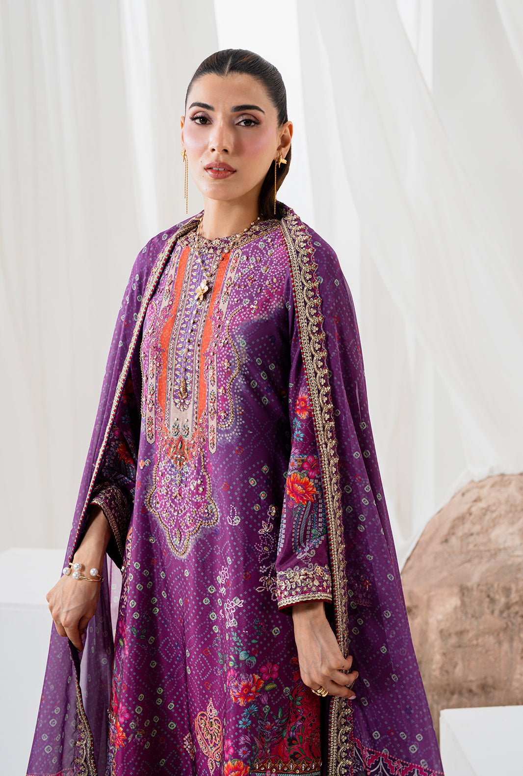 AJR Couture | Luxe Silk 26 | Solis-Brand:AJR Couture-Type:Ladies Clothes-Purple-Crepe Silk-House of Maryam- Buy in UK, USA