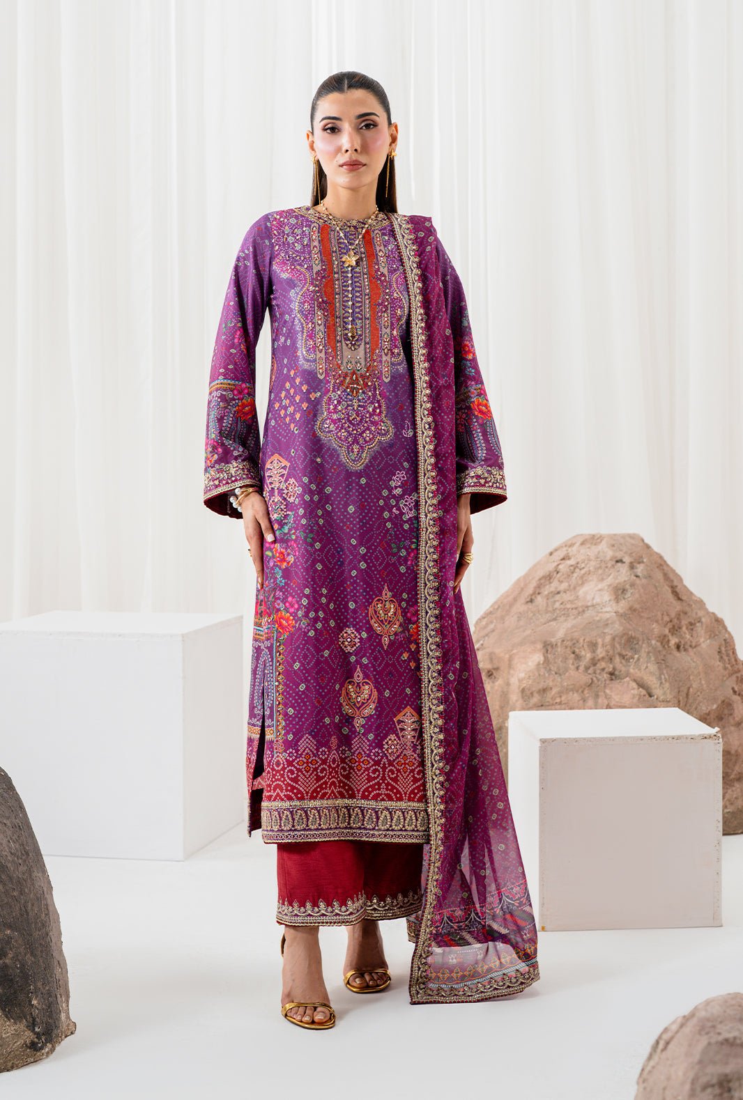 AJR Couture | Luxe Silk 26 | Solis-Brand:AJR Couture-Type:Ladies Clothes-Purple-Crepe Silk-House of Maryam- Buy in UK, USA