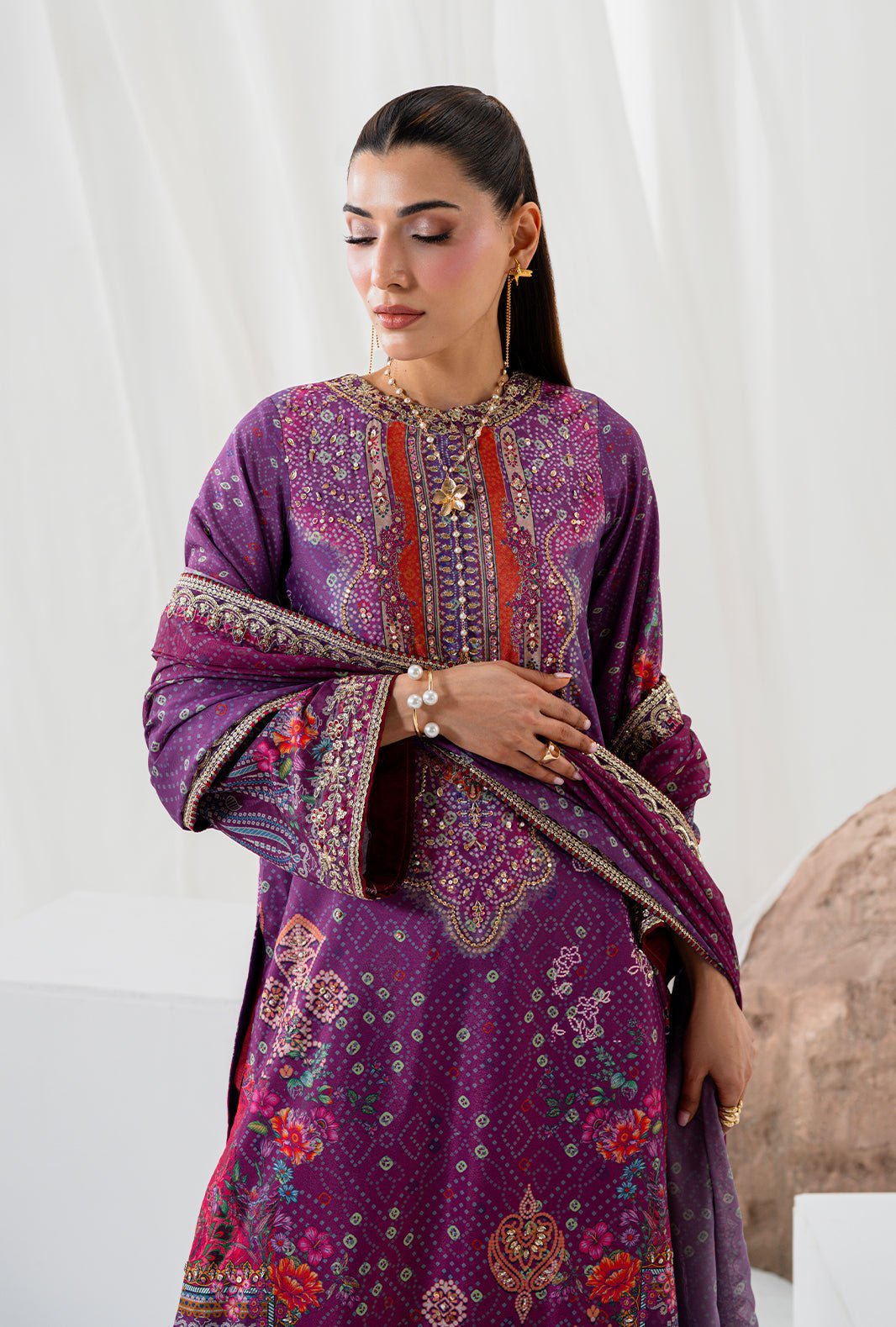 AJR Couture | Luxe Silk 26 | Solis-Brand:AJR Couture-Type:Ladies Clothes-Purple-Crepe Silk-House of Maryam- Buy in UK, USA