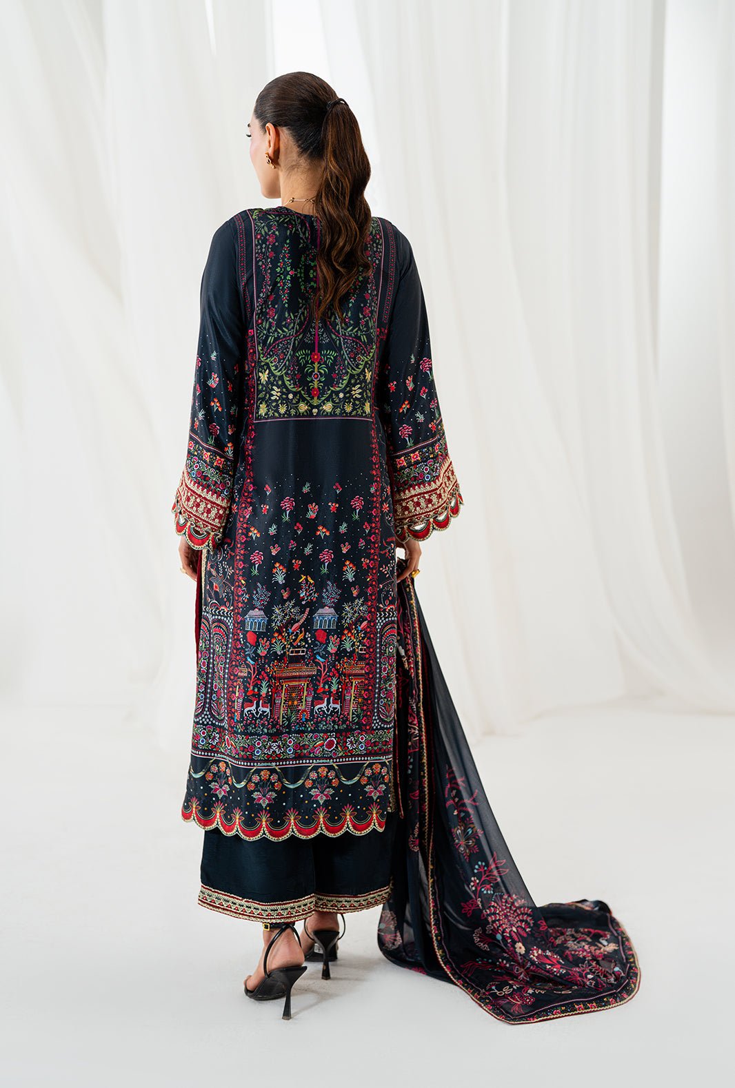 AJR Couture | Luxe Silk 26 | Wren-Brand:AJR Couture-Type:Ladies Clothes-Black-Crepe Silk-House of Maryam- Buy in UK, USA