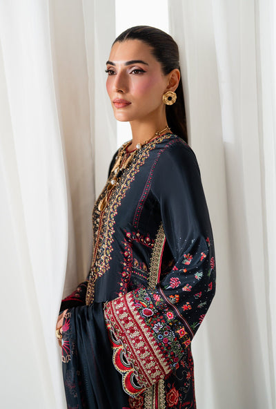 AJR Couture | Luxe Silk 26 | Wren-Brand:AJR Couture-Type:Ladies Clothes-Black-Crepe Silk-House of Maryam- Buy in UK, USA