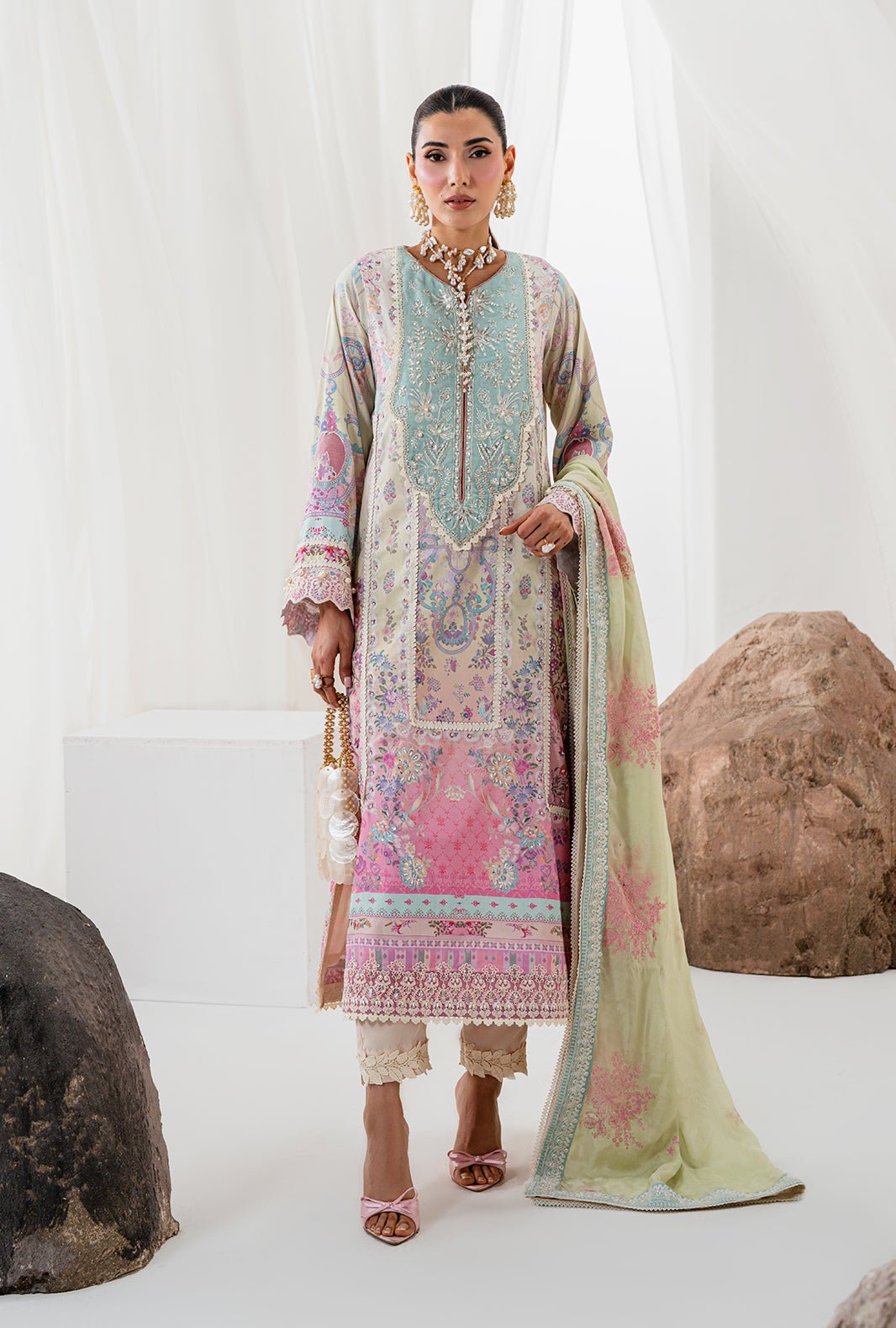 AJR Couture | Luxe Silk 26 | Zarish-Brand:AJR Couture-Type:Ladies Clothes-Off White-Raw Silk-House of Maryam- Buy in UK, USA