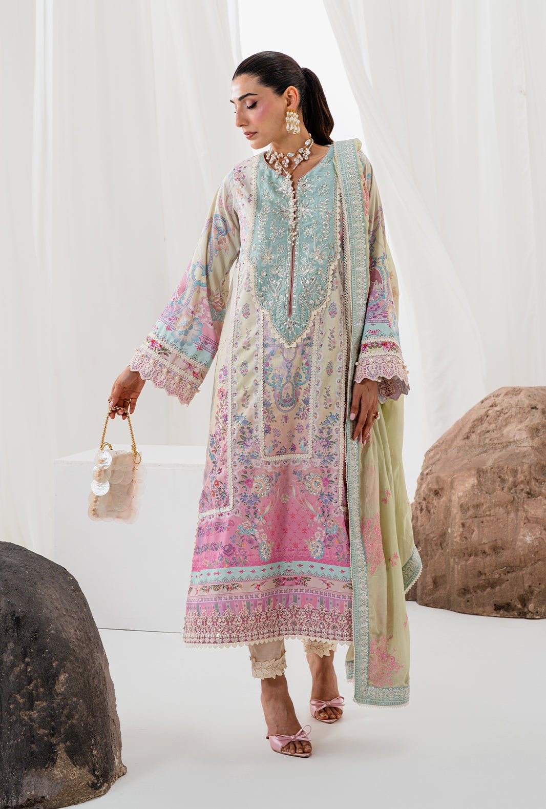 AJR Couture | Luxe Silk 26 | Zarish-Brand:AJR Couture-Type:Ladies Clothes-Off White-Raw Silk-House of Maryam- Buy in UK, USA