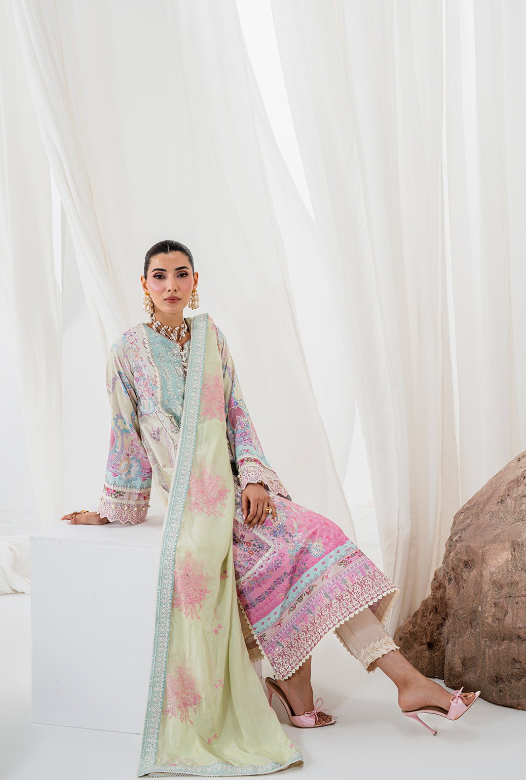 AJR Couture | Luxe Silk 26 | Zarish-Brand:AJR Couture-Type:Ladies Clothes-Off White-Raw Silk-House of Maryam- Buy in UK, USA