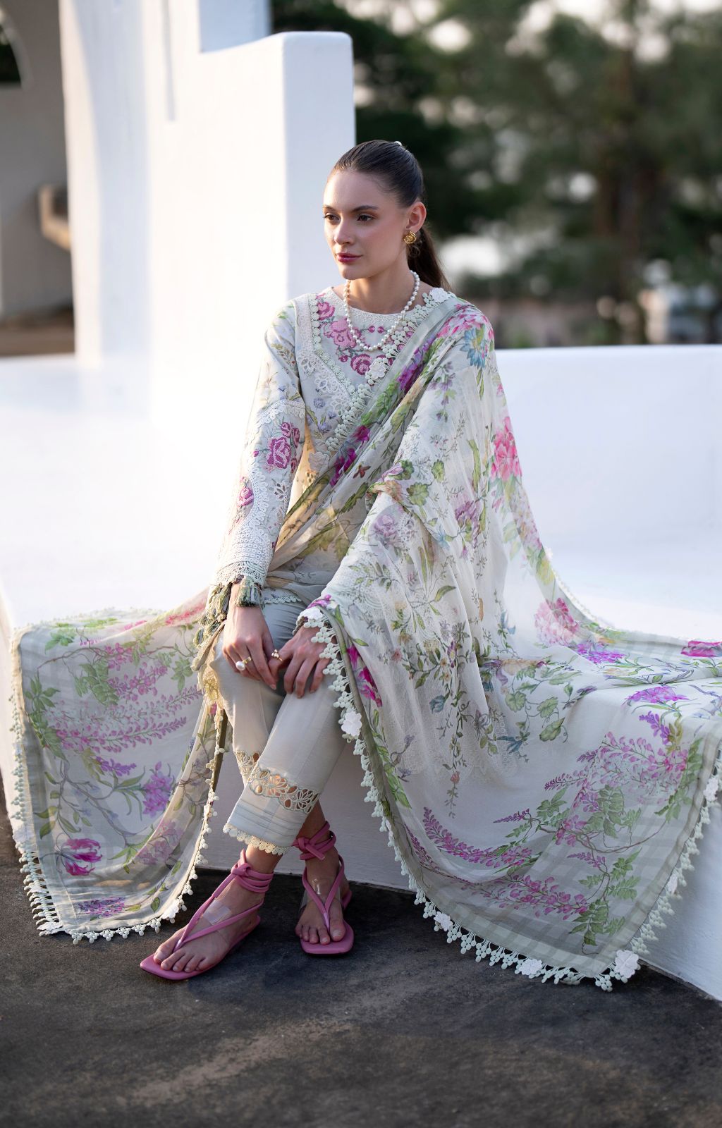AJR Couture | Printakari Lawn 25 | Aleesia-Brand:AJR Couture-Type:Ladies Clothes-Mint-Lawn-House of Maryam- Buy in UK, USA