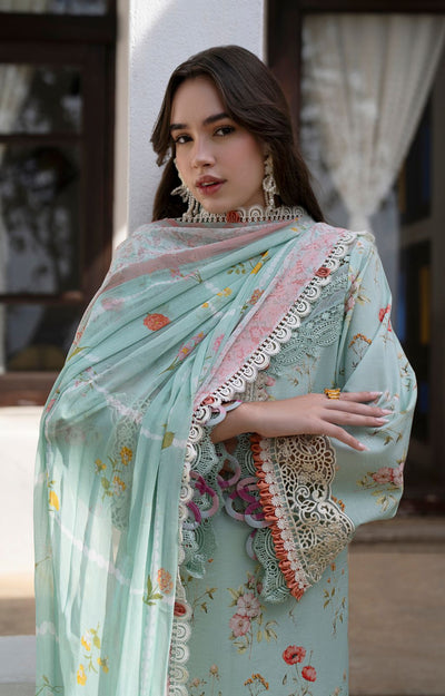AJR Couture | Printakari Lawn 25 | Aqua-Brand:AJR Couture-Type:Ladies Clothes-Aqua-Lawn-House of Maryam- Buy in UK, USA