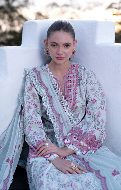 AJR Couture | Printakari Lawn 25 | Blush-Brand:AJR Couture-Type:Ladies Clothes-Ice Blue-Lawn-House of Maryam- Buy in UK, USA