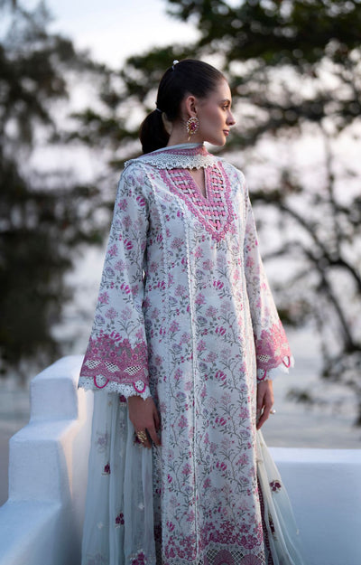 AJR Couture | Printakari Lawn 25 | Blush-Brand:AJR Couture-Type:Ladies Clothes-Ice Blue-Lawn-House of Maryam- Buy in UK, USA