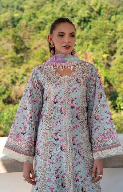 AJR Couture | Printakari Lawn 25 | Charlotte-Brand:AJR Couture-Type:Ladies Clothes-Light Blue-Lawn-House of Maryam- Buy in UK, USA