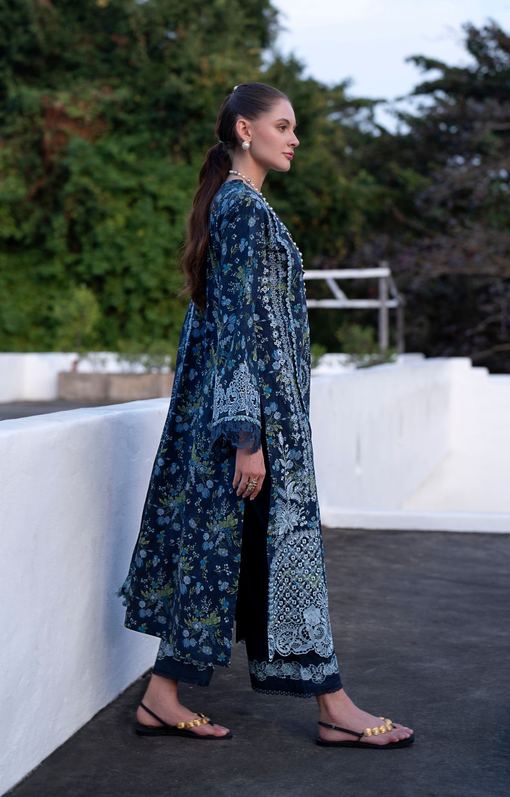AJR Couture | Printakari Lawn 25 | Eden-Brand:AJR Couture-Type:Ladies Clothes-Deep Blue-Lawn-House of Maryam- Buy in UK, USA