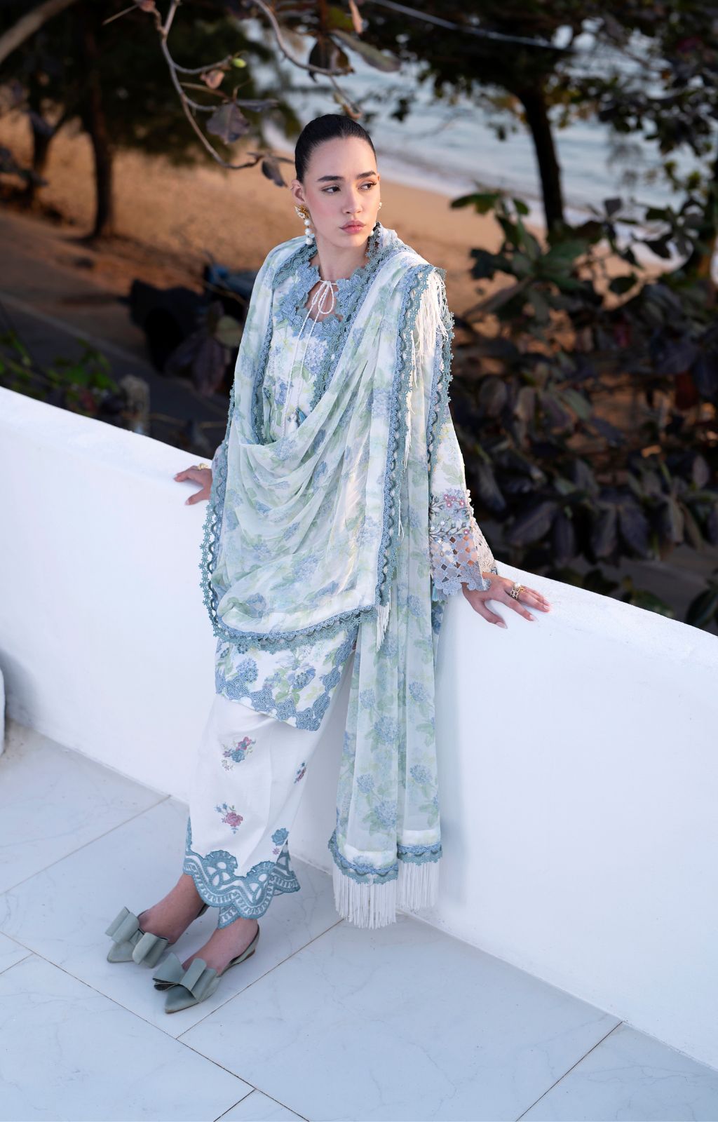 AJR Couture | Printakari Lawn 25 | Isle-Brand:AJR Couture-Type:Ladies Clothes-White-Lawn-House of Maryam- Buy in UK, USA