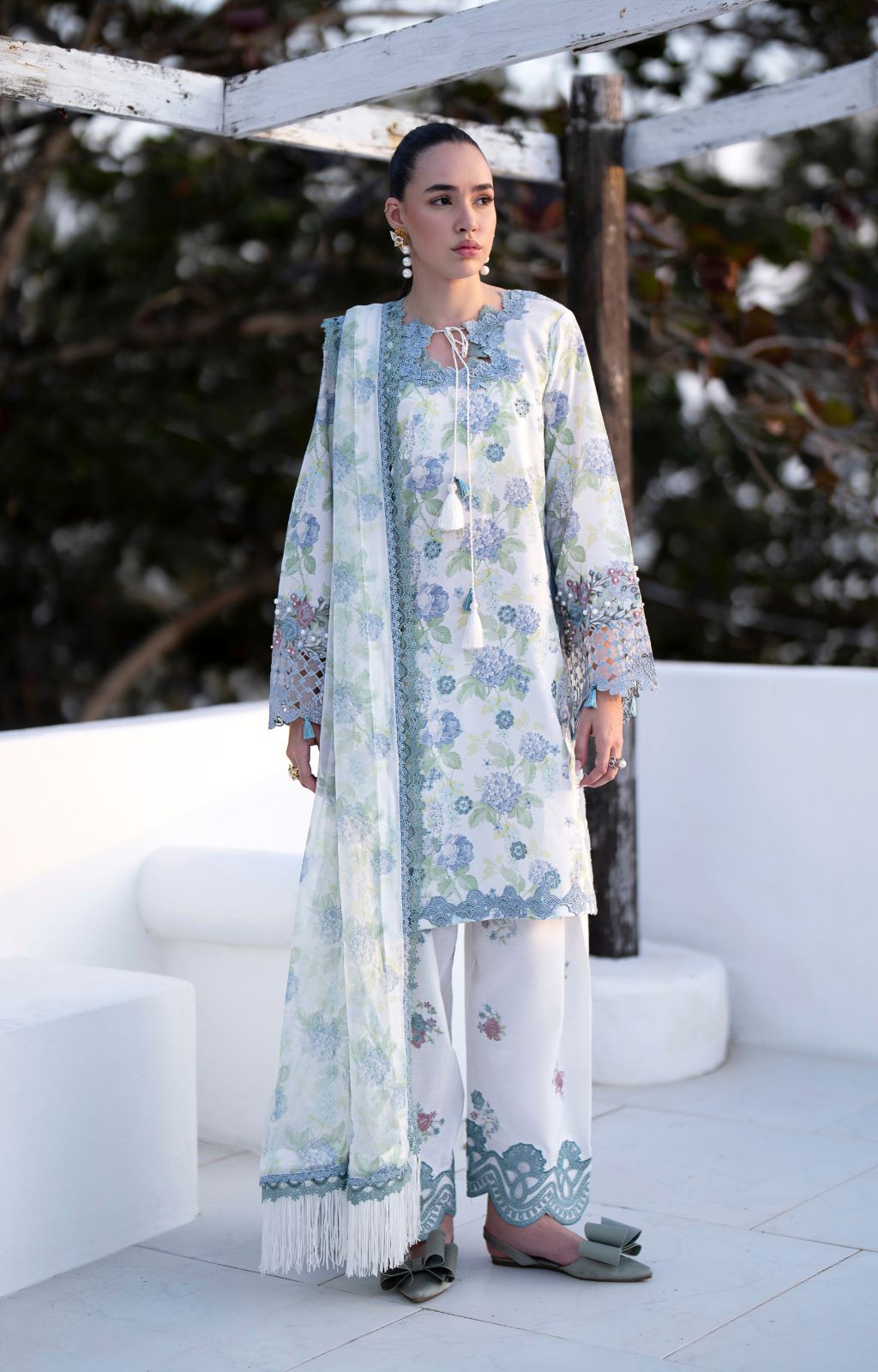 AJR Couture | Printakari Lawn 25 | Isle-Brand:AJR Couture-Type:Ladies Clothes-White-Lawn-House of Maryam- Buy in UK, USA