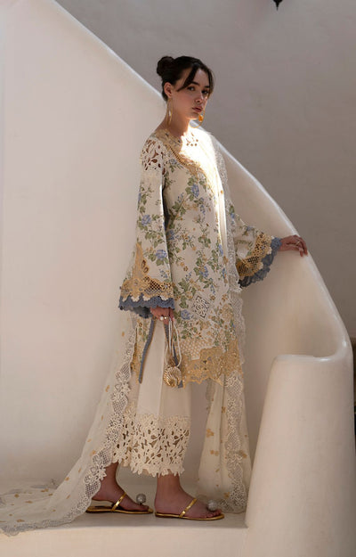AJR Couture | Printakari Lawn 25 | Maze-Brand:AJR Couture-Type:Ladies Clothes-Off White-Lawn-House of Maryam- Buy in UK, USA