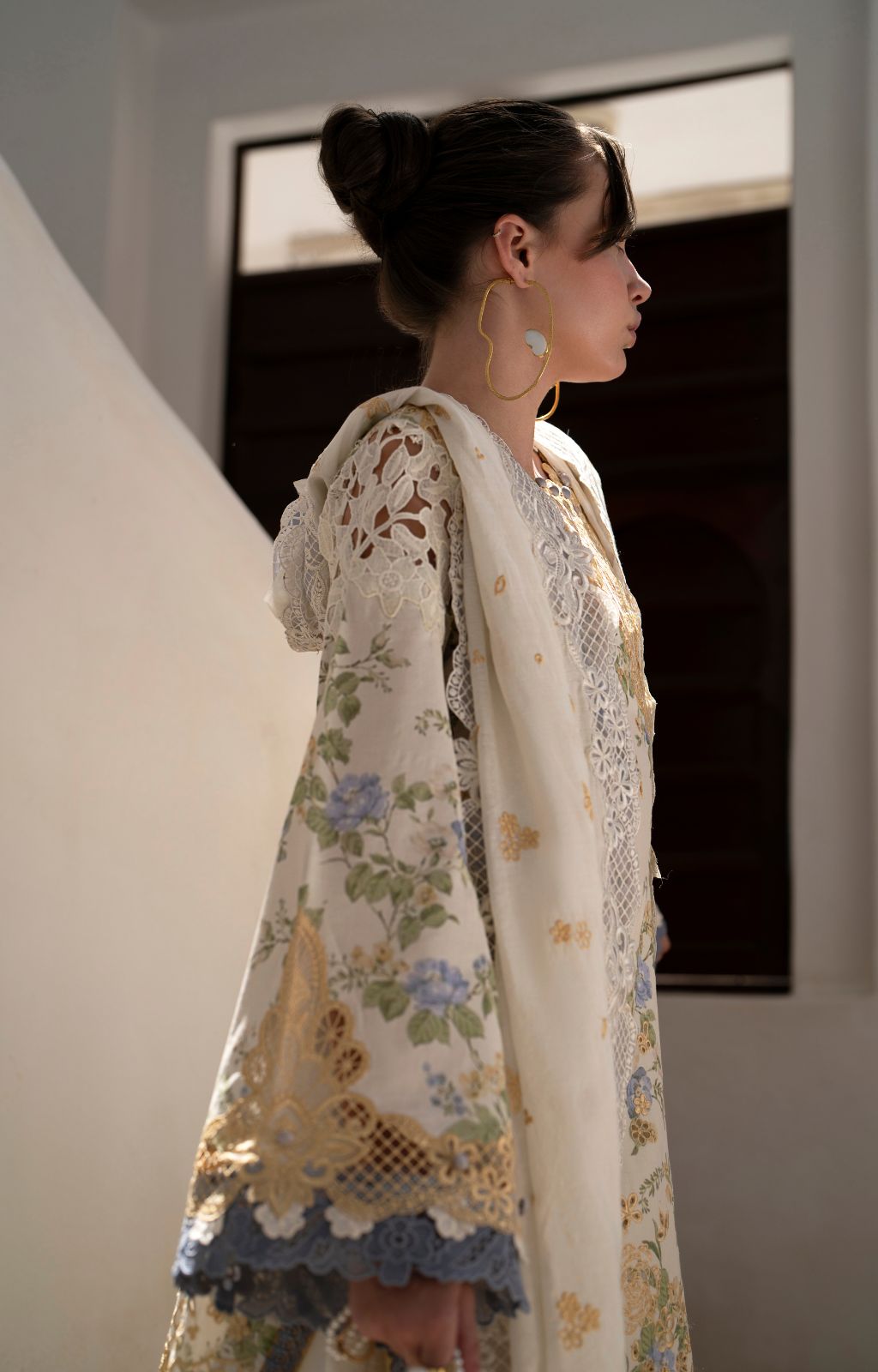AJR Couture | Printakari Lawn 25 | Maze-Brand:AJR Couture-Type:Ladies Clothes-Off White-Lawn-House of Maryam- Buy in UK, USA