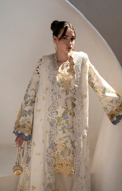 AJR Couture | Printakari Lawn 25 | Maze-Brand:AJR Couture-Type:Ladies Clothes-Off White-Lawn-House of Maryam- Buy in UK, USA