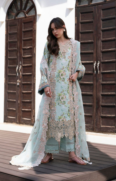 AJR Couture | Printakari Lawn 25 | Myrtle-Brand:AJR Couture-Type:Ladies Clothes-Aqua-Lawn-House of Maryam- Buy in UK, USA