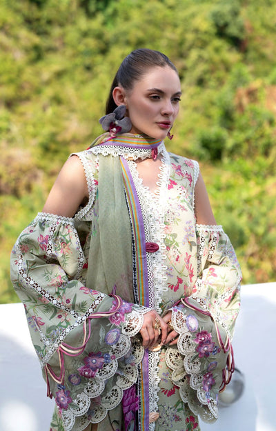 AJR Couture | Printakari Lawn 25 | Pink Patel-Brand:AJR Couture-Type:Ladies Clothes-Pistachio-Lawn-House of Maryam- Buy in UK, USA