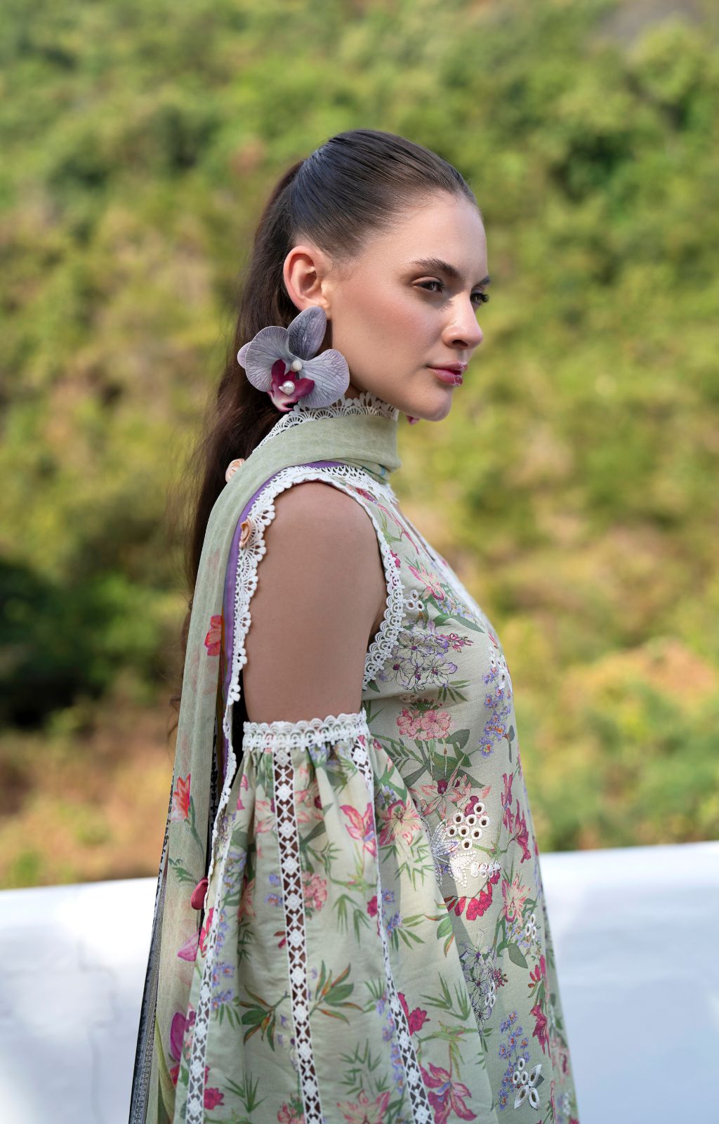 AJR Couture | Printakari Lawn 25 | Pink Patel-Brand:AJR Couture-Type:Ladies Clothes-Pistachio-Lawn-House of Maryam- Buy in UK, USA