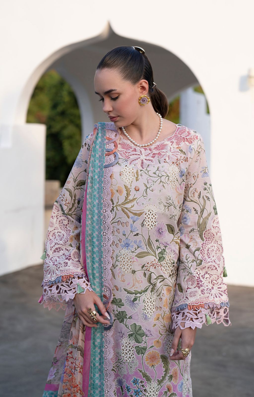 AJR Couture | Printakari Lawn 25 | Rose-Brand:AJR Couture-Type:Ladies Clothes-Omber-Lawn-House of Maryam- Buy in UK, USA