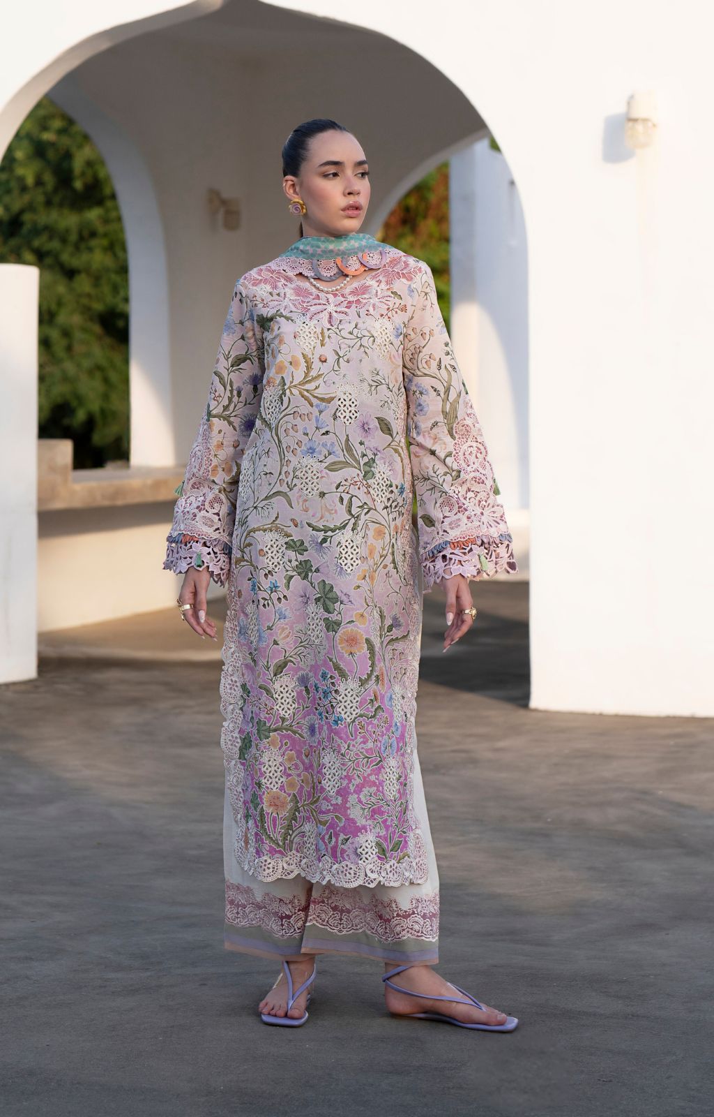 AJR Couture | Printakari Lawn 25 | Rose-Brand:AJR Couture-Type:Ladies Clothes-Omber-Lawn-House of Maryam- Buy in UK, USA