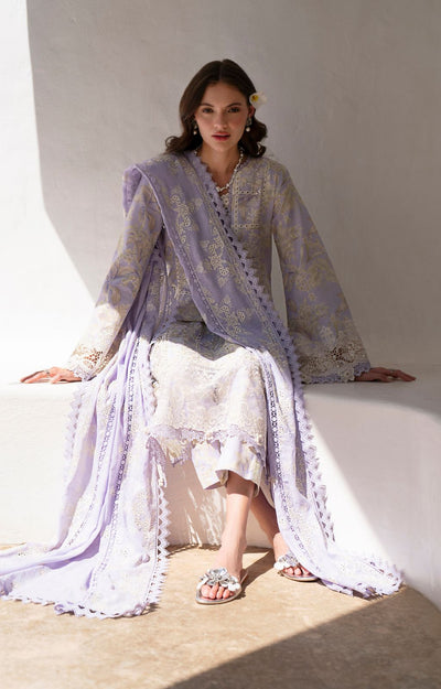 AJR Couture | Printakari Lawn 25 | Vista-Brand:AJR Couture-Type:Ladies Clothes-Light Lavender-Lawn-House of Maryam- Buy in UK, USA