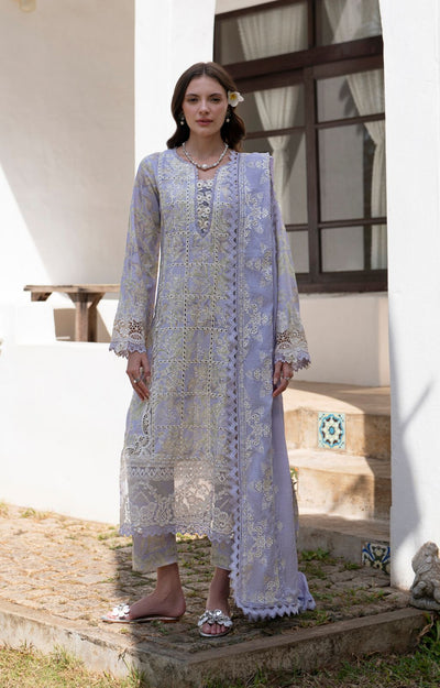 AJR Couture | Printakari Lawn 25 | Vista-Brand:AJR Couture-Type:Ladies Clothes-Light Lavender-Lawn-House of Maryam- Buy in UK, USA