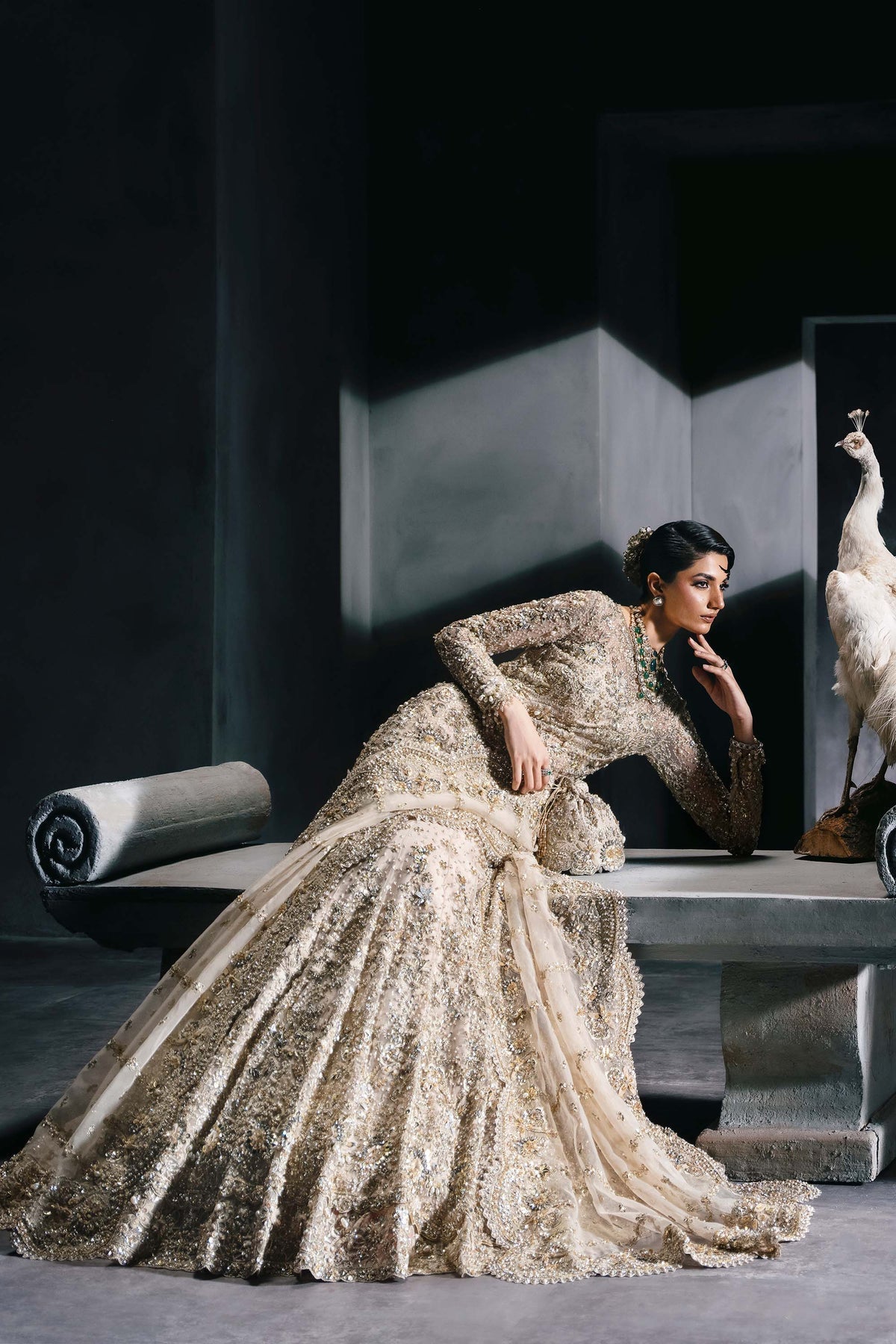Akbar Aslam | Bridal Dresses | Calisse-Brand:Akbar Aslam-Type:Ladies Clothes-Off White - House of Maryam- Buy in UK, USA