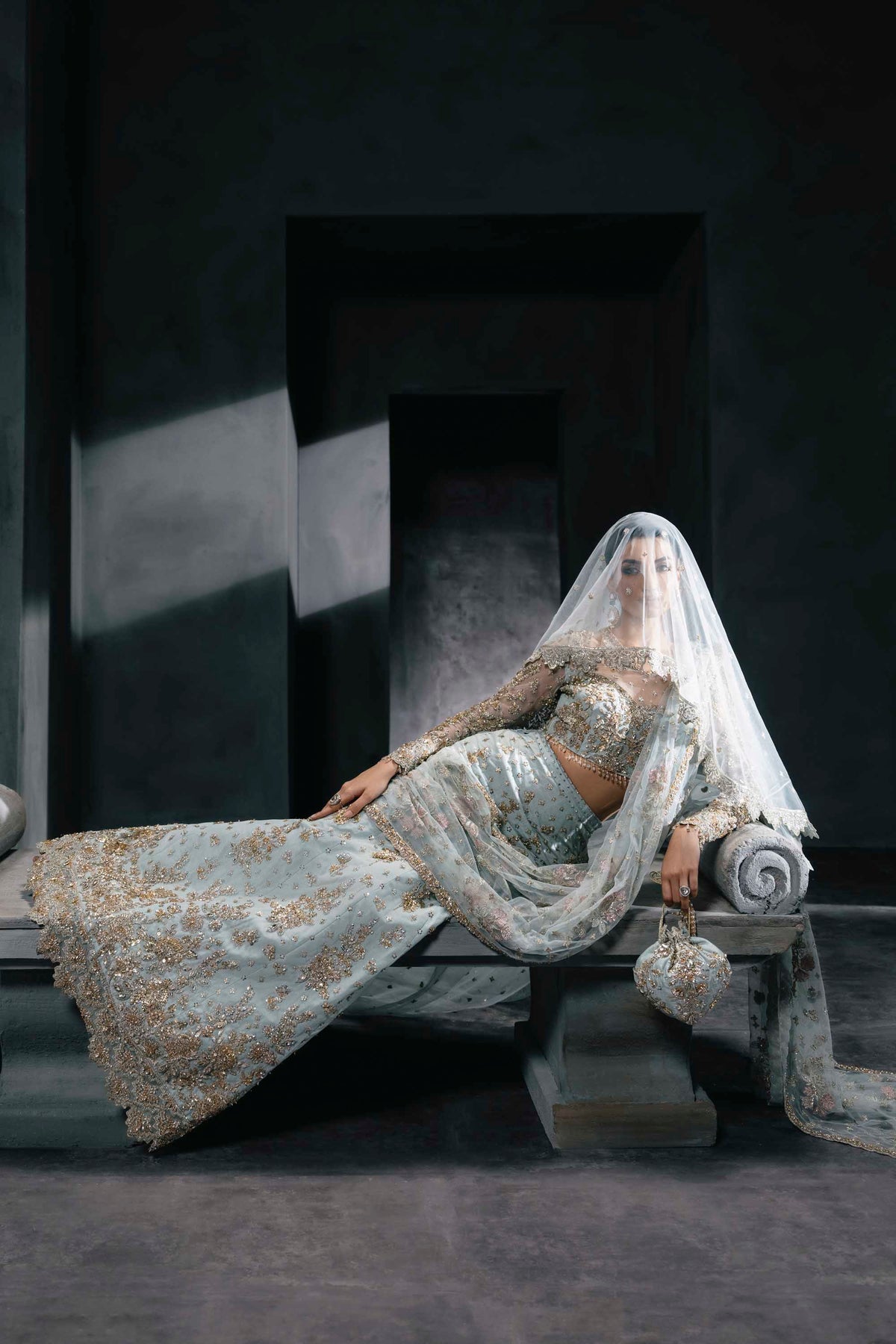 Akbar Aslam | Bridal Dresses | Evadelle-Brand:Akbar Aslam-Type:Ladies Clothes-Ferozi Mint - House of Maryam- Buy in UK, USA