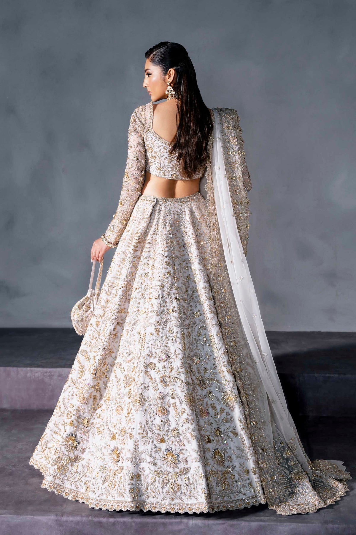 Akbar Aslam | Bridal Dresses | Lurve-Brand:Akbar Aslam-Type:Ladies Clothes-White - House of Maryam- Buy in UK, USA