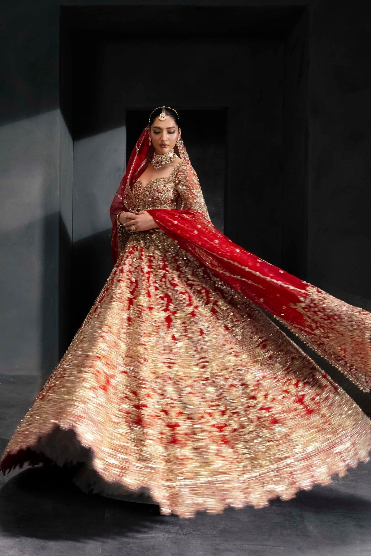 Akbar Aslam | Bridal Dresses | Marzela-Brand:Akbar Aslam-Type:Ladies Clothes-Red - House of Maryam- Buy in UK, USA