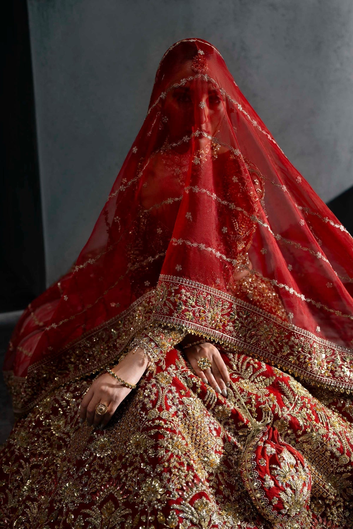 Akbar Aslam | Bridal Dresses | Marzela-Brand:Akbar Aslam-Type:Ladies Clothes-Red - House of Maryam- Buy in UK, USA