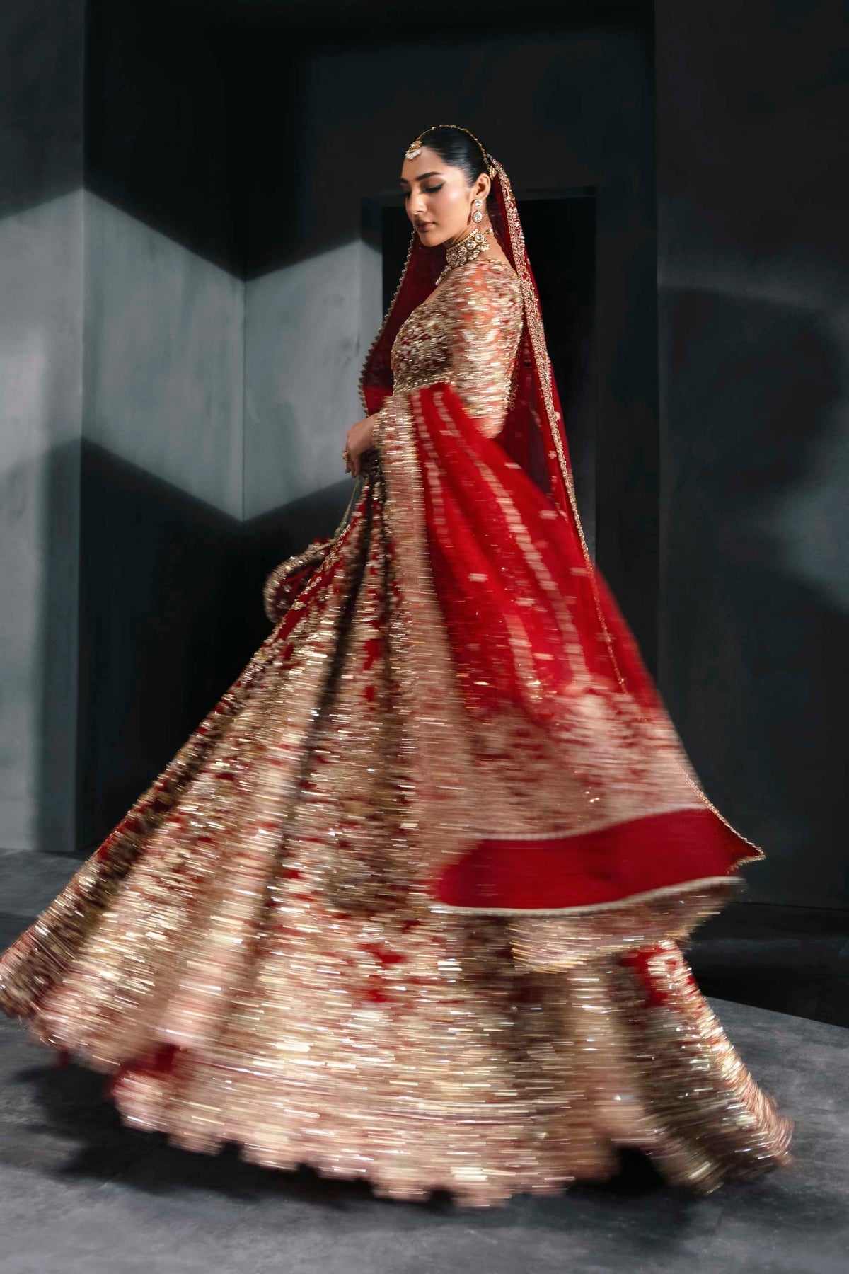 Akbar Aslam | Bridal Dresses | Marzela-Brand:Akbar Aslam-Type:Ladies Clothes-Red - House of Maryam- Buy in UK, USA