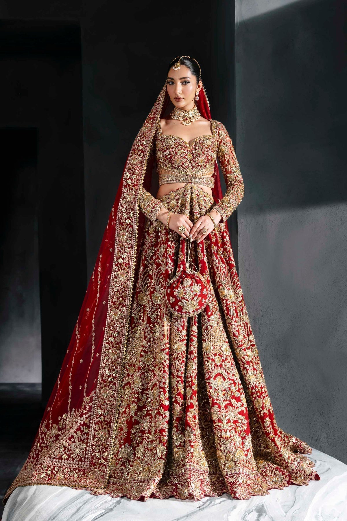 Akbar Aslam | Bridal Dresses | Marzela-Brand:Akbar Aslam-Type:Ladies Clothes-Red - House of Maryam- Buy in UK, USA