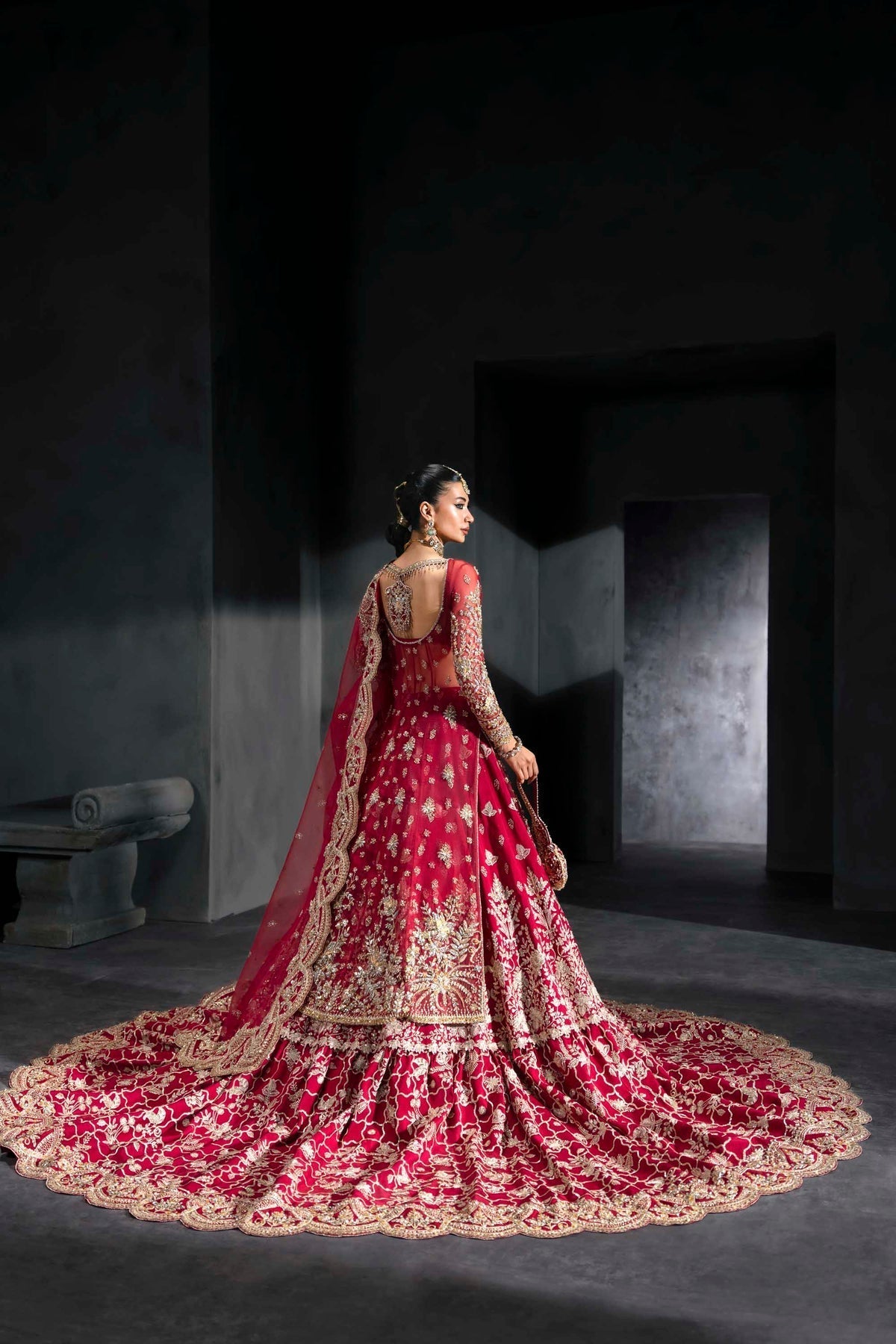 Akbar Aslam | Bridal Dresses | Merazya-Brand:Akbar Aslam-Type:Ladies Clothes-Crimson - House of Maryam- Buy in UK, USA