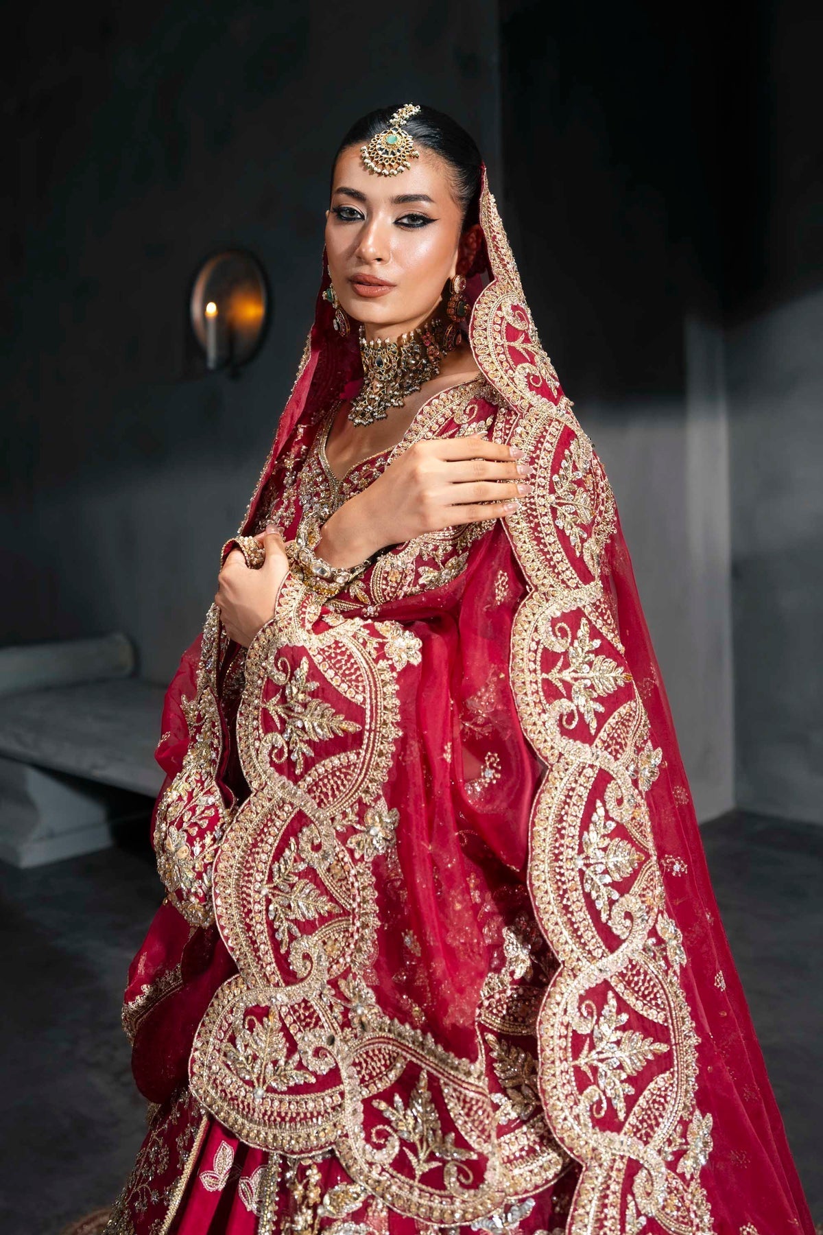Akbar Aslam | Bridal Dresses | Merazya-Brand:Akbar Aslam-Type:Ladies Clothes-Crimson - House of Maryam- Buy in UK, USA