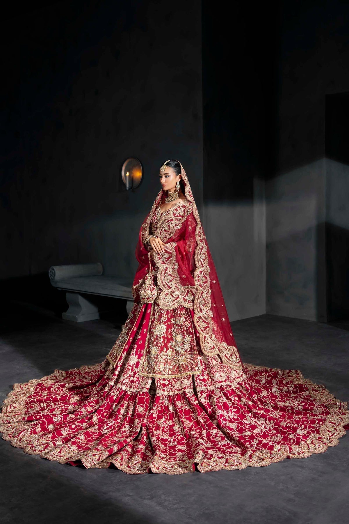 Akbar Aslam | Bridal Dresses | Merazya-Brand:Akbar Aslam-Type:Ladies Clothes-Crimson - House of Maryam- Buy in UK, USA