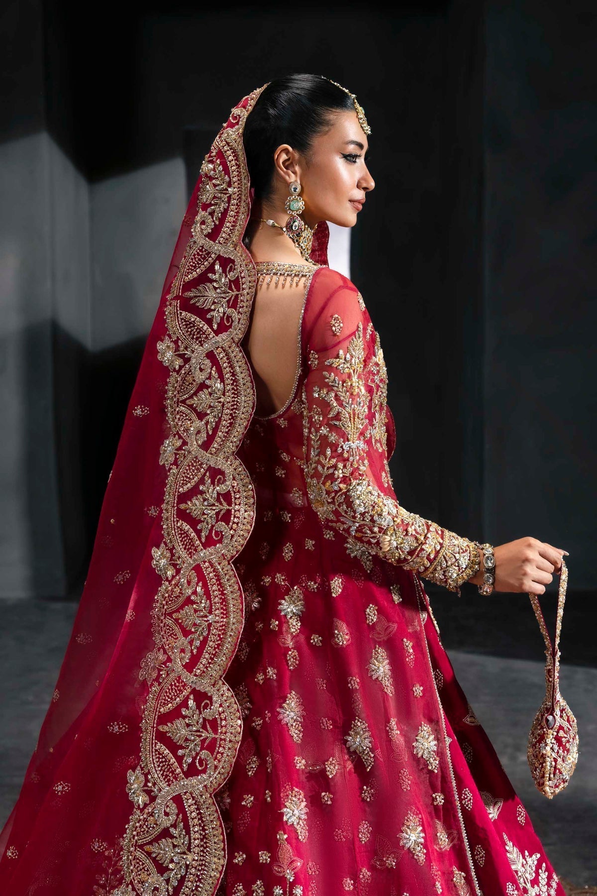 Akbar Aslam | Bridal Dresses | Merazya-Brand:Akbar Aslam-Type:Ladies Clothes-Crimson - House of Maryam- Buy in UK, USA