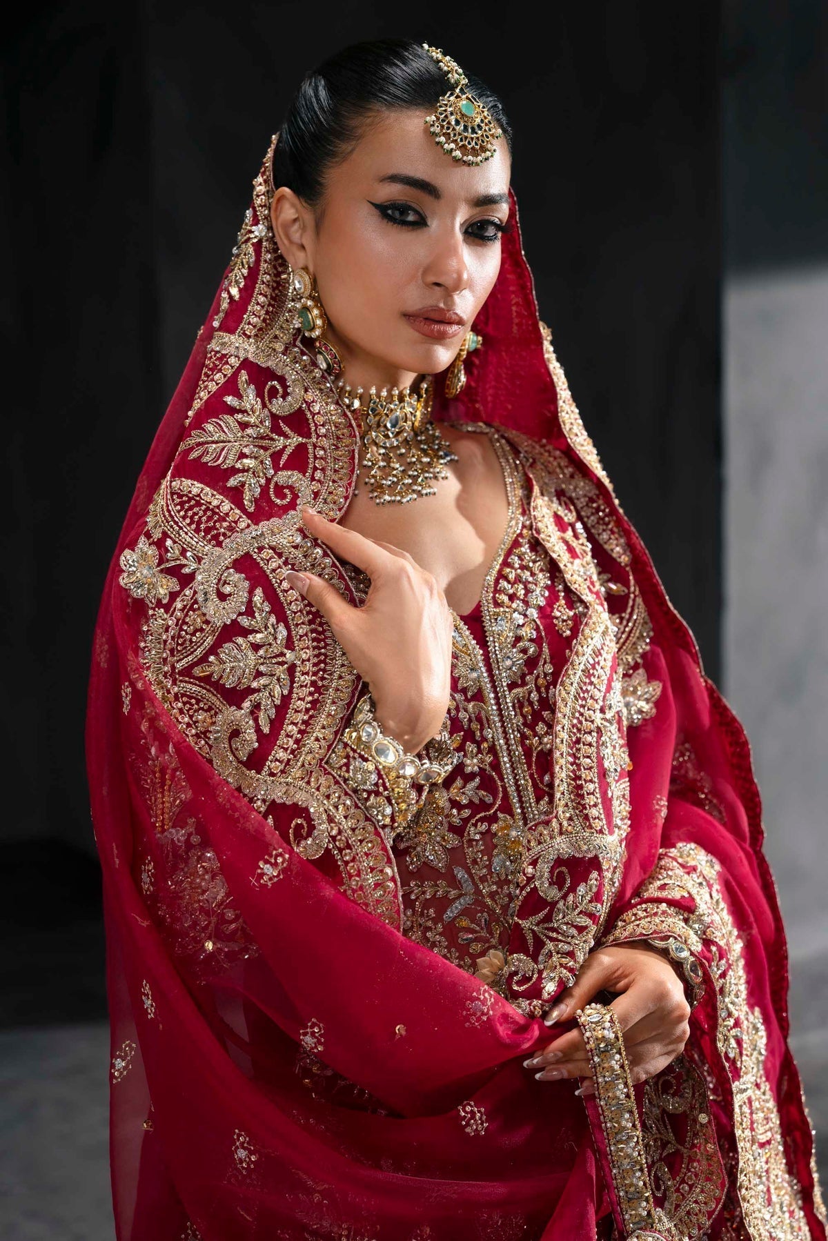 Akbar Aslam | Bridal Dresses | Merazya-Brand:Akbar Aslam-Type:Ladies Clothes-Crimson - House of Maryam- Buy in UK, USA