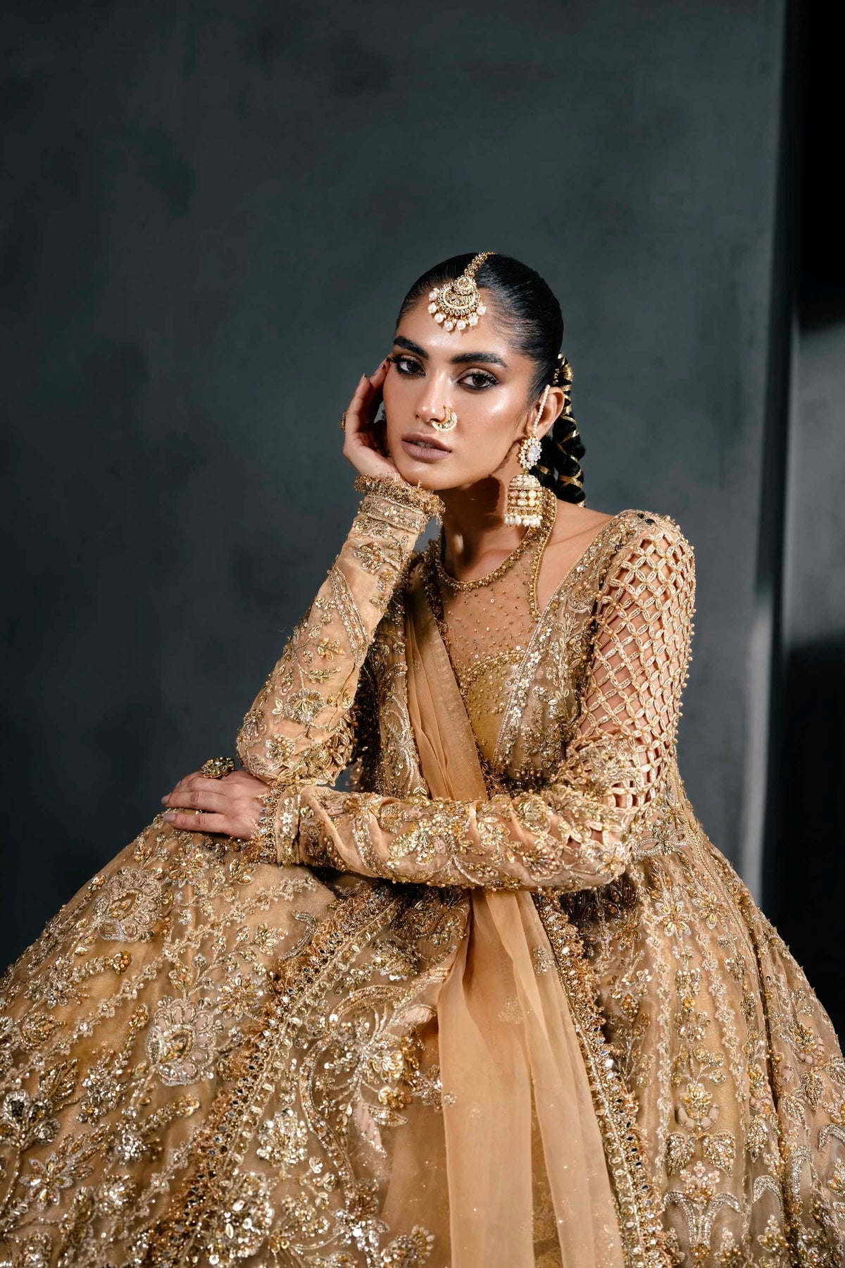 Akbar Aslam | Bridal Dresses | Zarisse-Brand:Akbar Aslam-Type:Ladies Clothes-Gold - House of Maryam- Buy in UK, USA