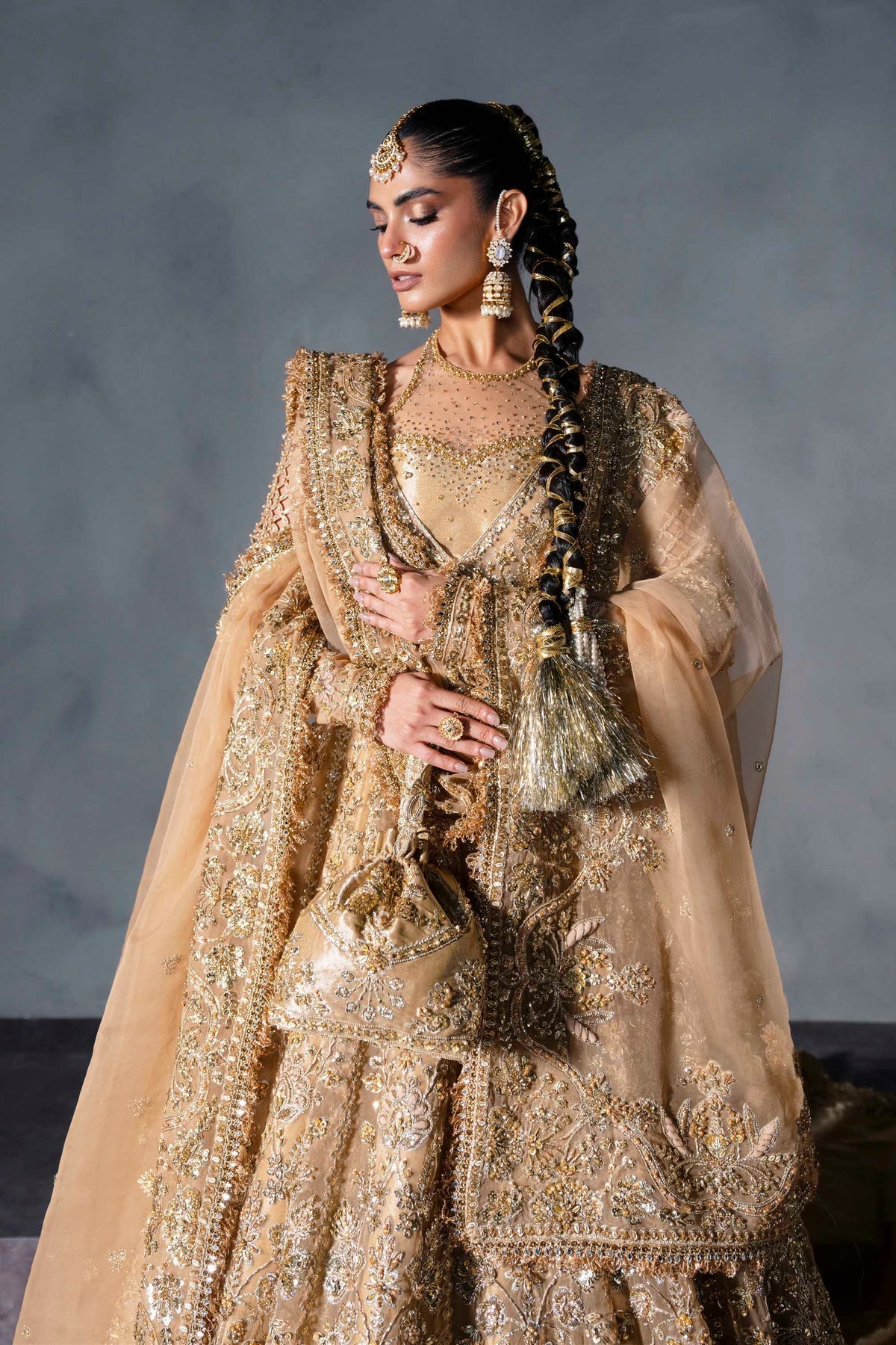Akbar Aslam | Bridal Dresses | Zarisse-Brand:Akbar Aslam-Type:Ladies Clothes-Gold - House of Maryam- Buy in UK, USA