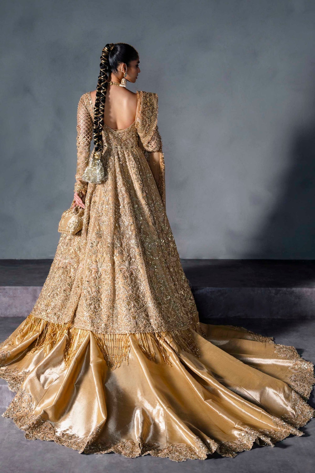 Akbar Aslam | Bridal Dresses | Zarisse-Brand:Akbar Aslam-Type:Ladies Clothes-Gold - House of Maryam- Buy in UK, USA