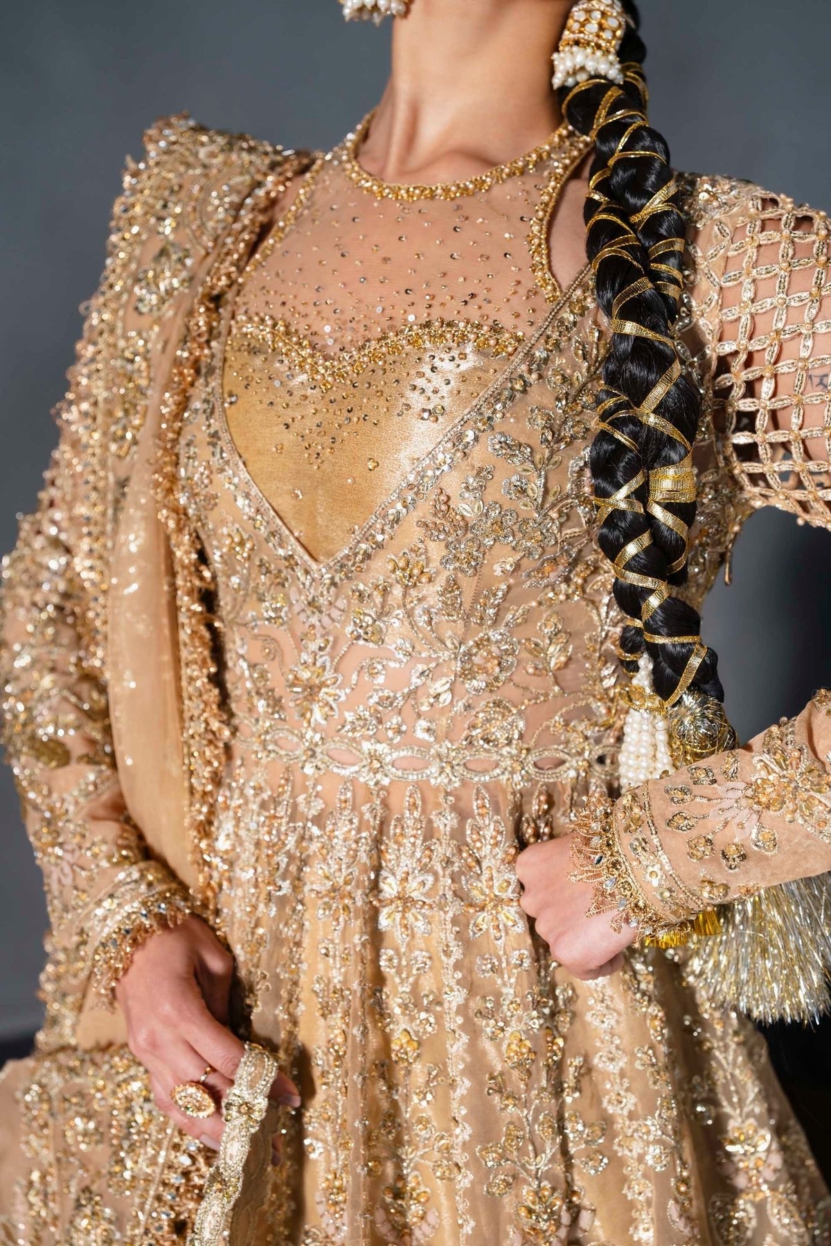 Akbar Aslam | Bridal Dresses | Zarisse-Brand:Akbar Aslam-Type:Ladies Clothes-Gold - House of Maryam- Buy in UK, USA