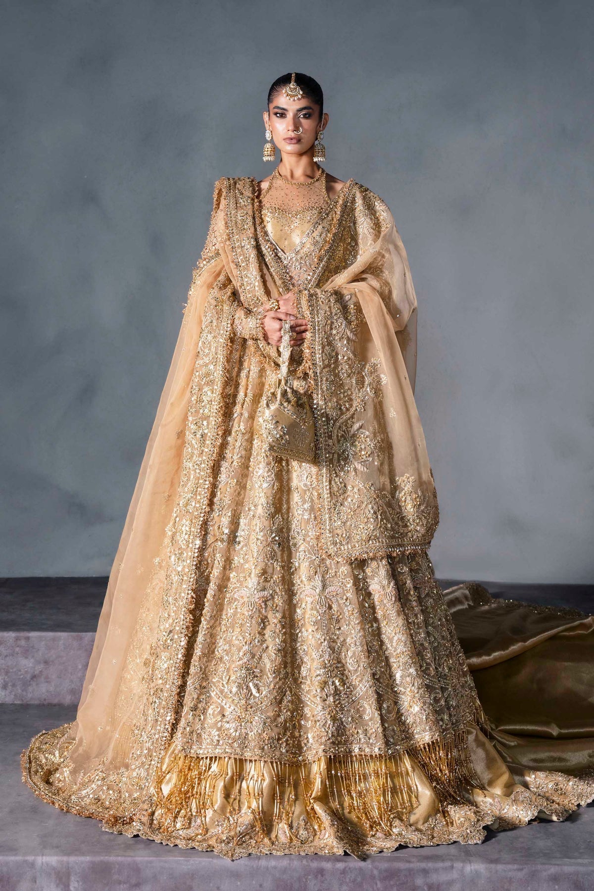 Akbar Aslam | Bridal Dresses | Zarisse-Brand:Akbar Aslam-Type:Ladies Clothes-Gold - House of Maryam- Buy in UK, USA