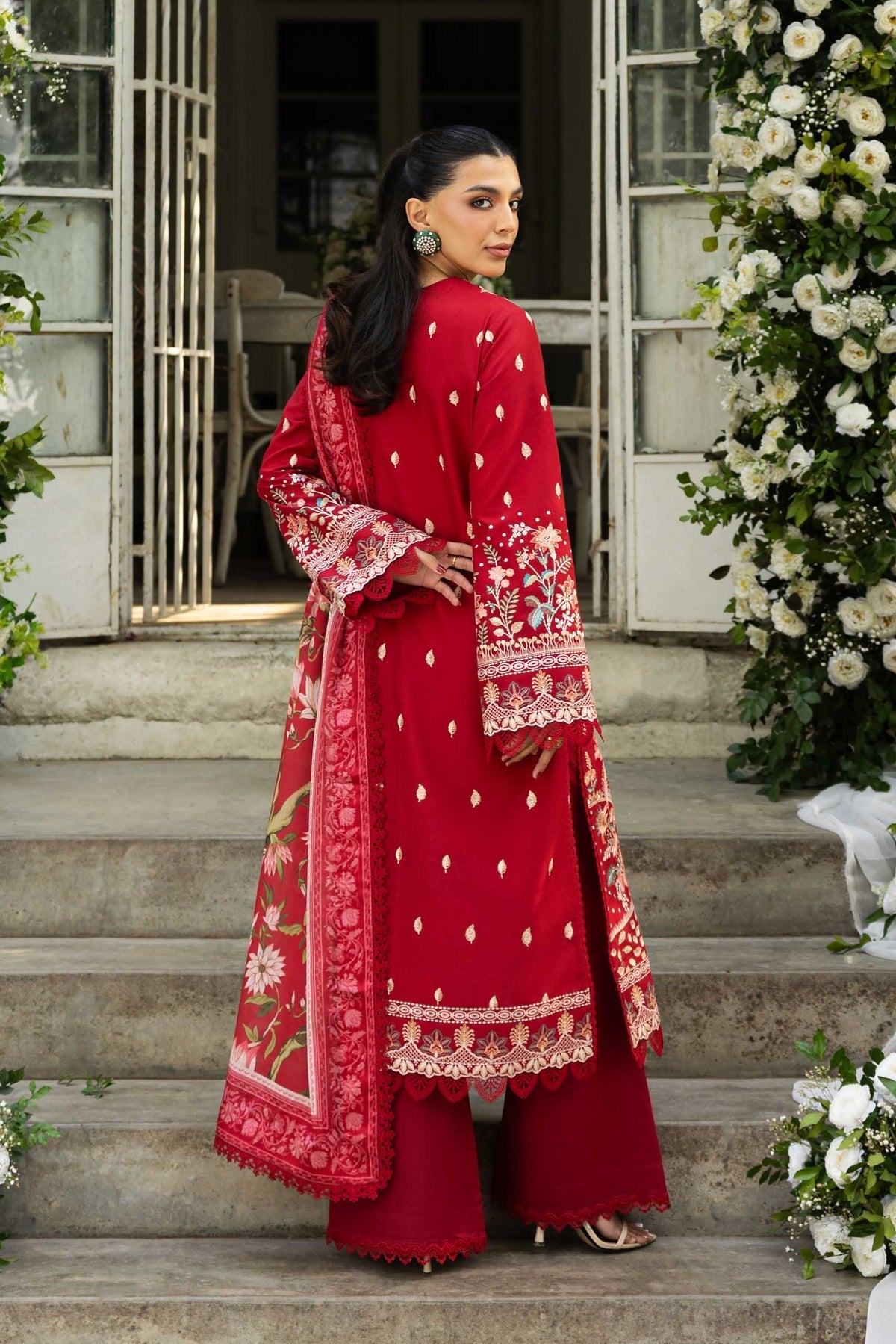 Akbar Aslam | Elaria RTW Lawn 26 | Amara-Brand:Akbar Aslam-Type:Ladies Clothes-Crimson-Lawn-House of Maryam- Buy in UK, USA